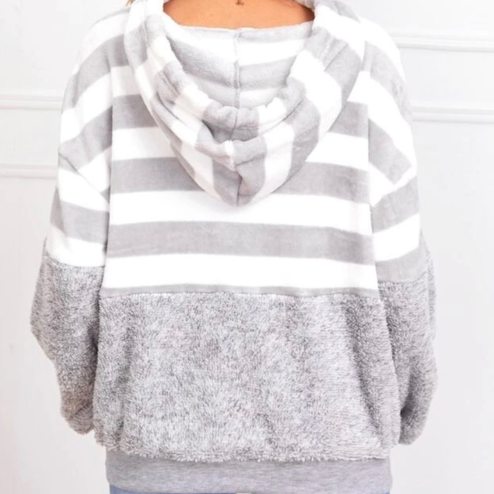Gray Fuzzy Hoodie
